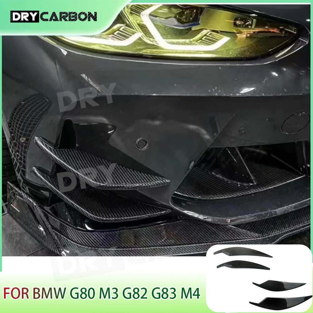 

Dry Carbon Front Bumper Canards Splitters Spoiler Body Kits Side Fin Flaps For BMW G80 M3 G82 G83 M4 2021+ FRP Canards