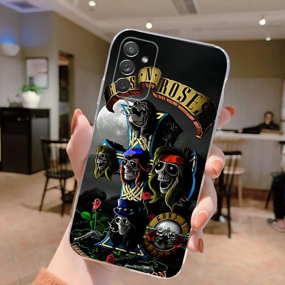 G-GunsS N Roses Phone Case For Samsung S 23,22,10,9,8 A 71,52,51,30,21S,12 PIus,E,Lite Note20 Ultra Clear Soft