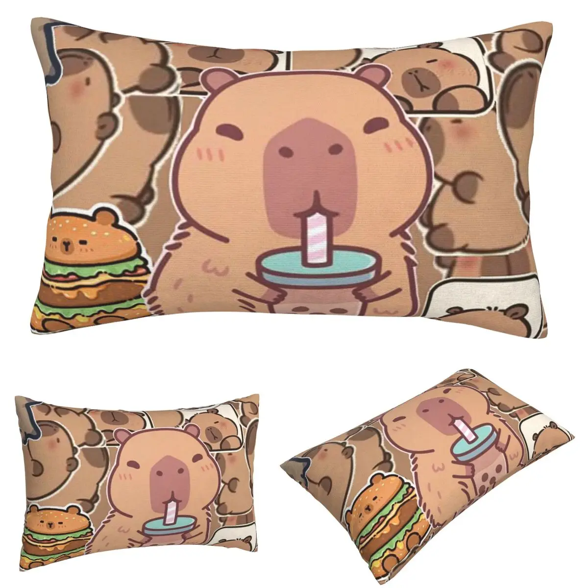 

Los Capibara Cute Capybara Animal Rectangle Pillowcase Cushion Cover Decor Bedroom Bed Home Comfort Throw Pillow