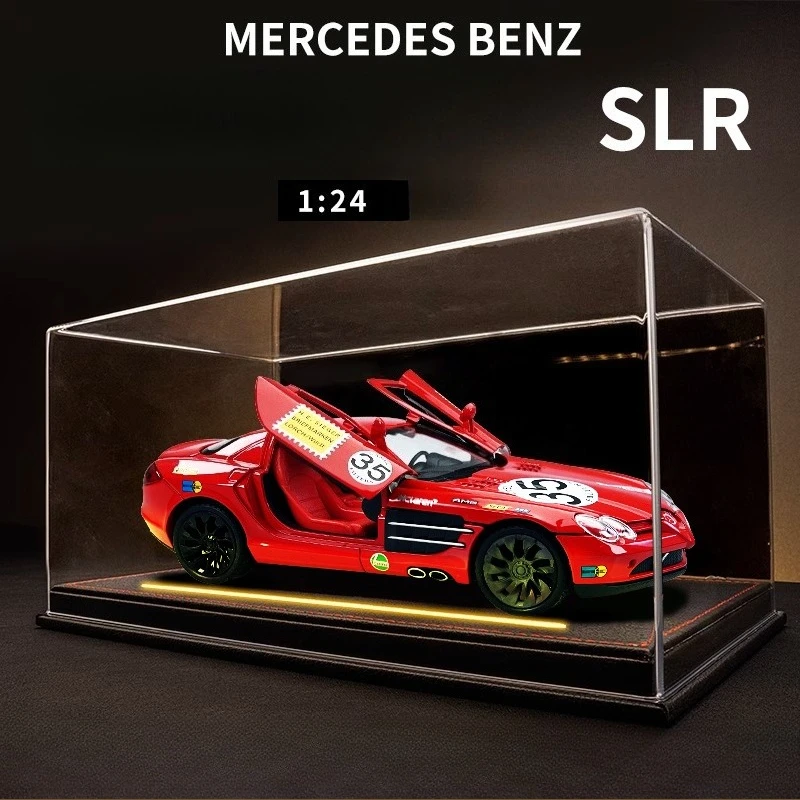 

Diecast Toy Vehicle of 1:24 Benz SLR Graffiti Edition Sound Light Sports Car Toy Ornament Children's Gift Collection Miniature
