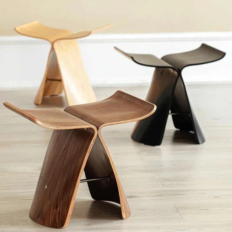 

Butterfly Stool Made from Ash Plywood 4 Colors Natural/Black/Walnut Stool Chair For Living Room, Bedroom Wooden Stool Display