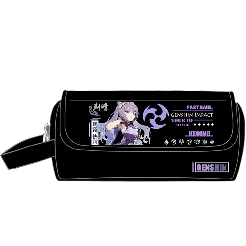 Anime Game Cos Keqing Hutao Tartaglia Yae Miko Etc. Stationery New Product Clamshell Organizer Pencil Case Gift