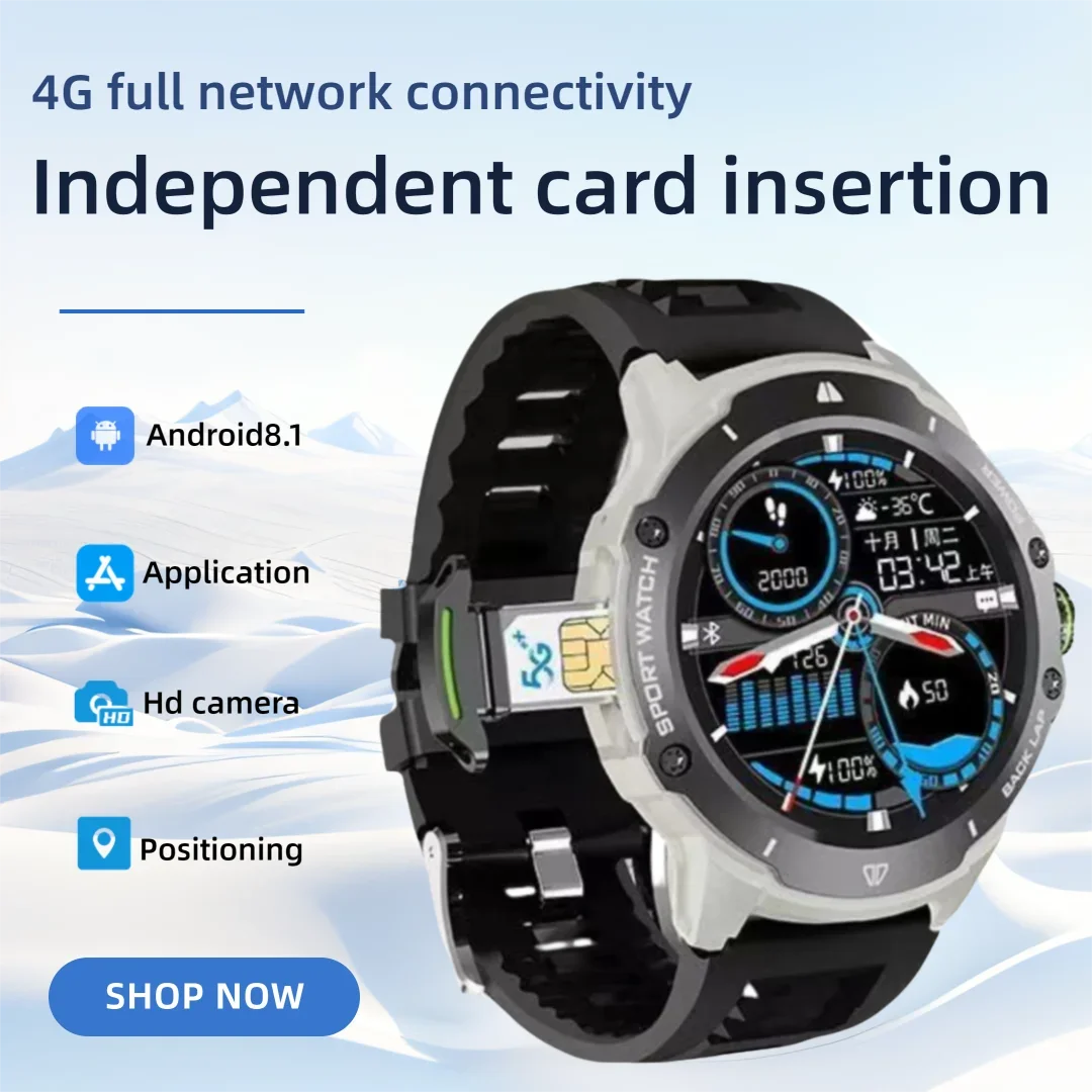 

1.43" AMOLED 4G Smartwatch With Camera - GPS, WiFi, Heart Rate/Sleep Tracking, 8GB+128GB Memory