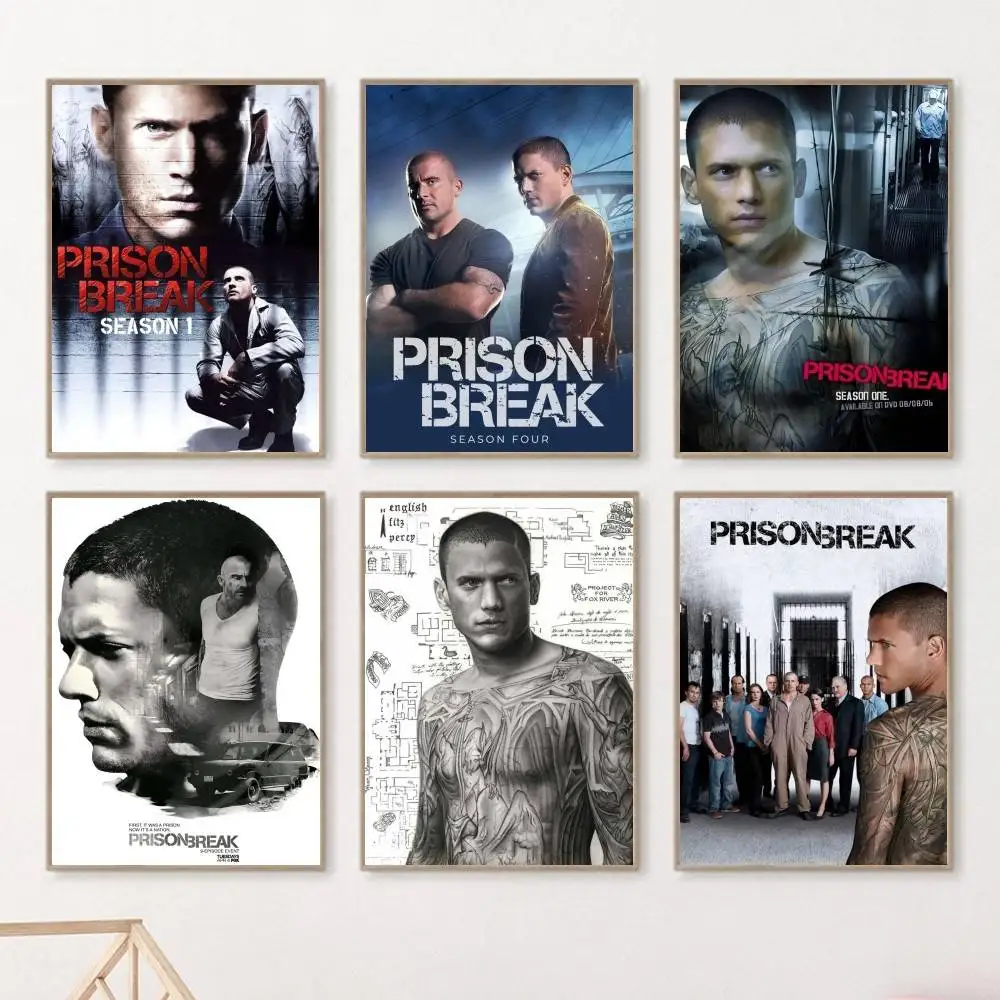 1PC 1PC Prison Break Season Poster Self-adhesive Art Waterproof Paper Sticker Coffee House Bar Room Wall Decor