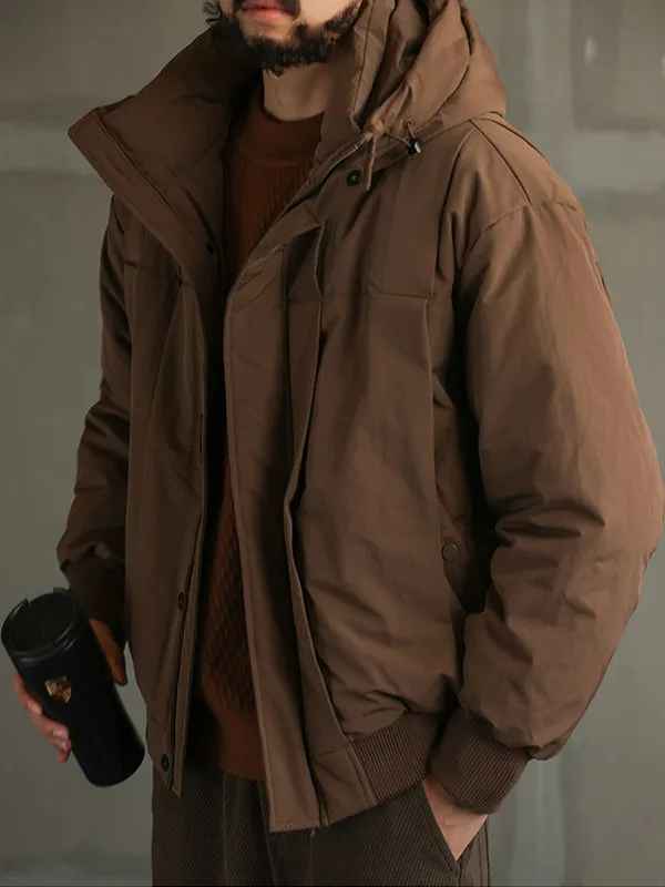 

Мужская зимняя утепленная куртка-пуховик большого размера с капюшоном, 90% белый пух, свободного кроя, ветрозащитная, теплая, для активного отдыха и работы