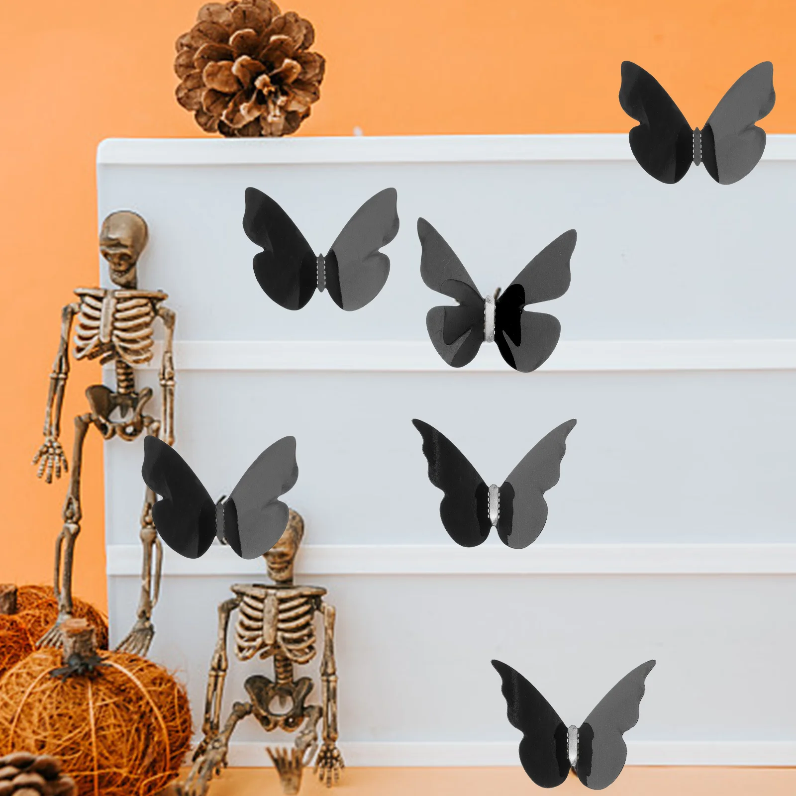 

18 Pcs Wall Decal Butterfly Decoration Decorations Halloween Black The Pet Baby