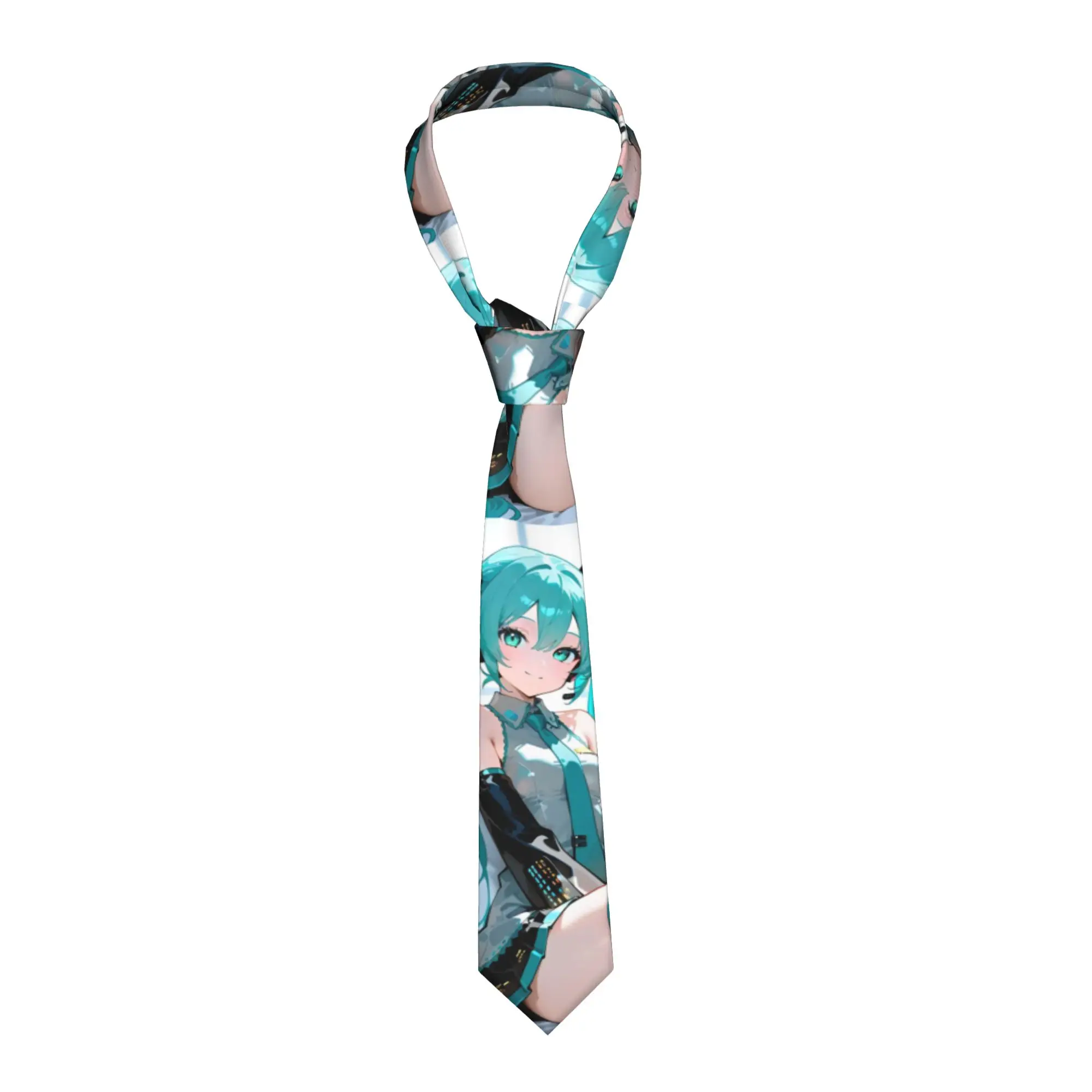 

Hatsune Miku Necktie Unisex Polyester 8 cm Casual Narrow Neck Tie Manga for Men Daily Wear Cravat Wedding Party