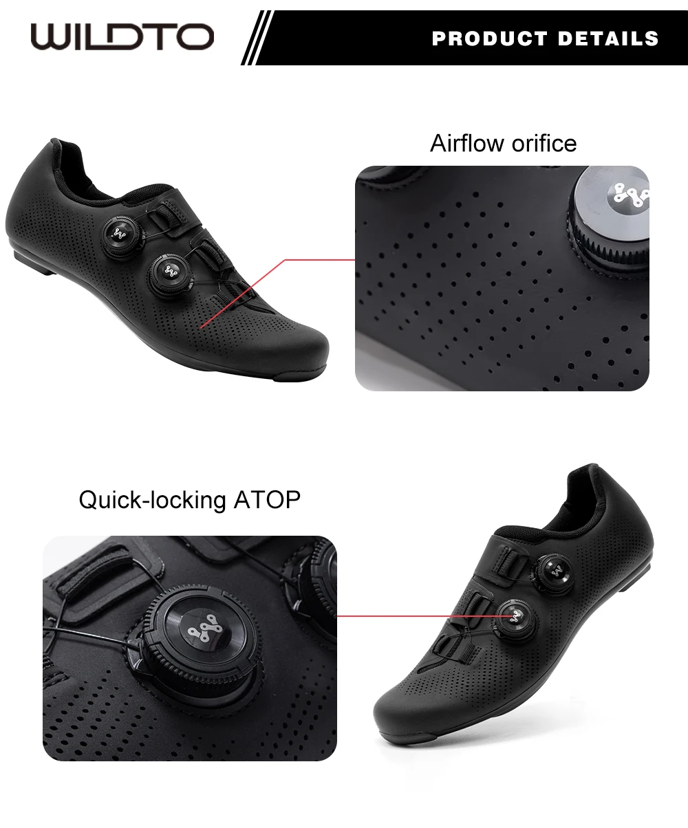WILDTO Rennradschuhe Herren Fahrradschuhe Flache Sohle Neue Glasfaser- & Nylonsohle Fahrrad-Sneaker Passend für SPD-Pedale Fahrradschuhe – Detail 7