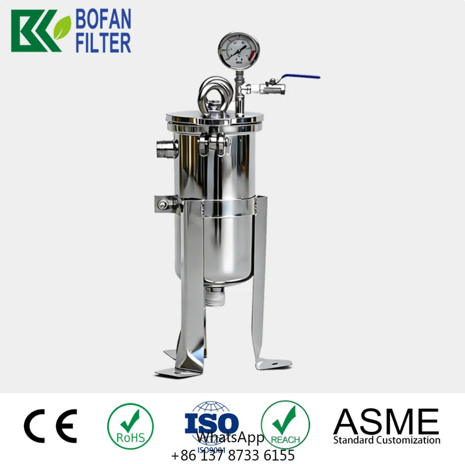 20-50% Thicker Bag Filter Housing Stainless Steel 1.2MPa For Industrial Liquid Filtration Double Sealing Ring