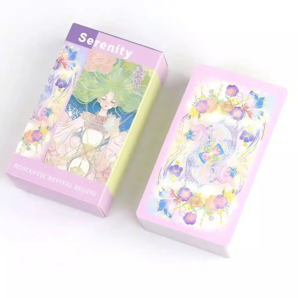 Cartes de tarot romantiques Revival Serenity, 78 pièces, jeu d'oracle de divination esthétique à l'aquarelle pour débutants, Version anglaise