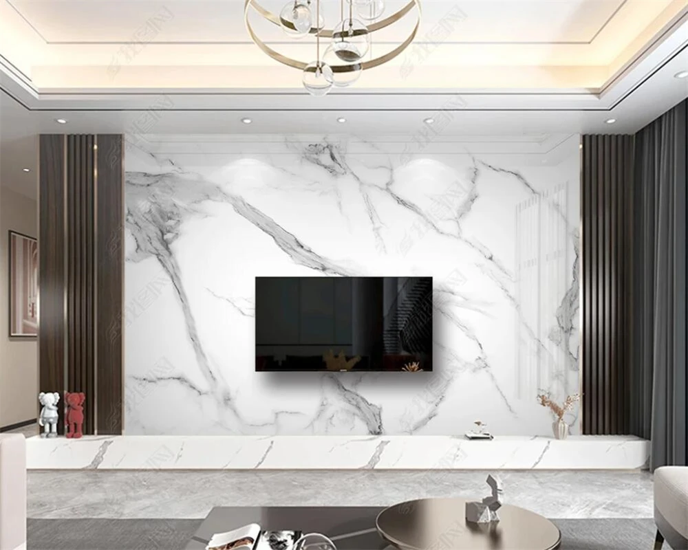 

beibehang Customized Modern New Light Luxury Stone Jazz White Rock Plate with Large Stone Pattern Background Wallpaper