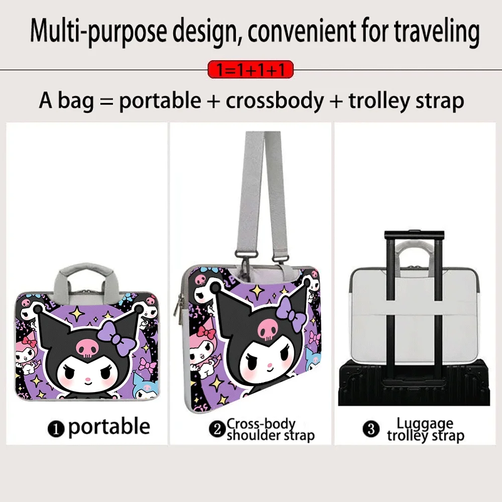 

Портативная сумка-чехол Hello Kitty Kuromi для ноутбуков Macbook 12, 13, 14, 15.6, 16 дюймов, Macbook Air, ASUS, Huawei, портфель, подарок