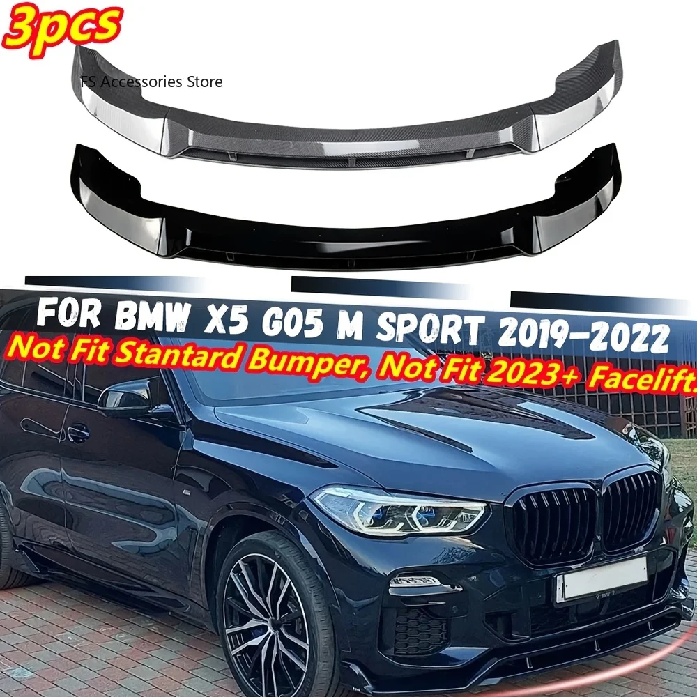 3-teiliger Frontstoßstangen-Spoiler Unterer Karosseriekit Diffusor Splitter Tuning-Schutz für BMW X5 G05 M Sport 2018 2019 2020 2021 2022