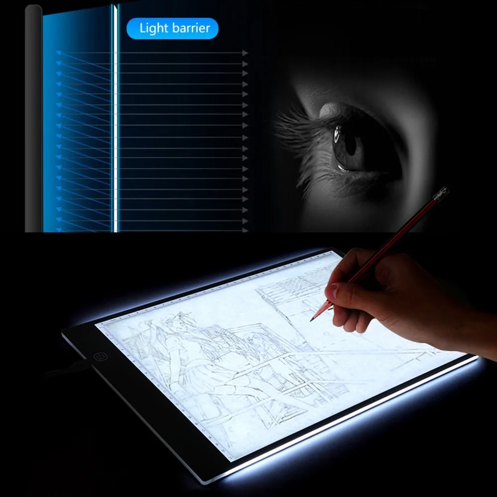 Soft Uniform Light A4 LED Tracing Board Three-Level Dimmable Low Power Light Pad Ultra-Thin Drawing Light Box Design Creation