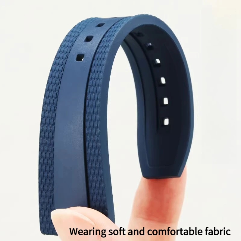 Fluorine rubber watch strap For original LONGINES SPIRIT PILOT FLYBACK CONQUEST HYDROCONQUEST IWC SEIKO Hamilton FKM watchband view 4