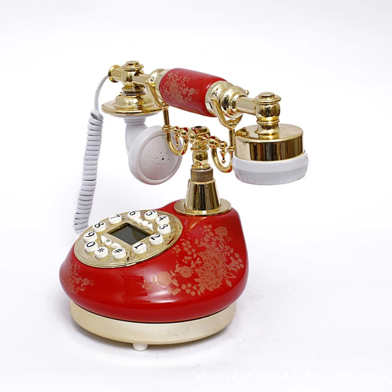 Retro Vintage Phone Antique Telephone Landline Old Fashioned Telephones Button Dial, LCD Display Classic Ceramic Retro Phone