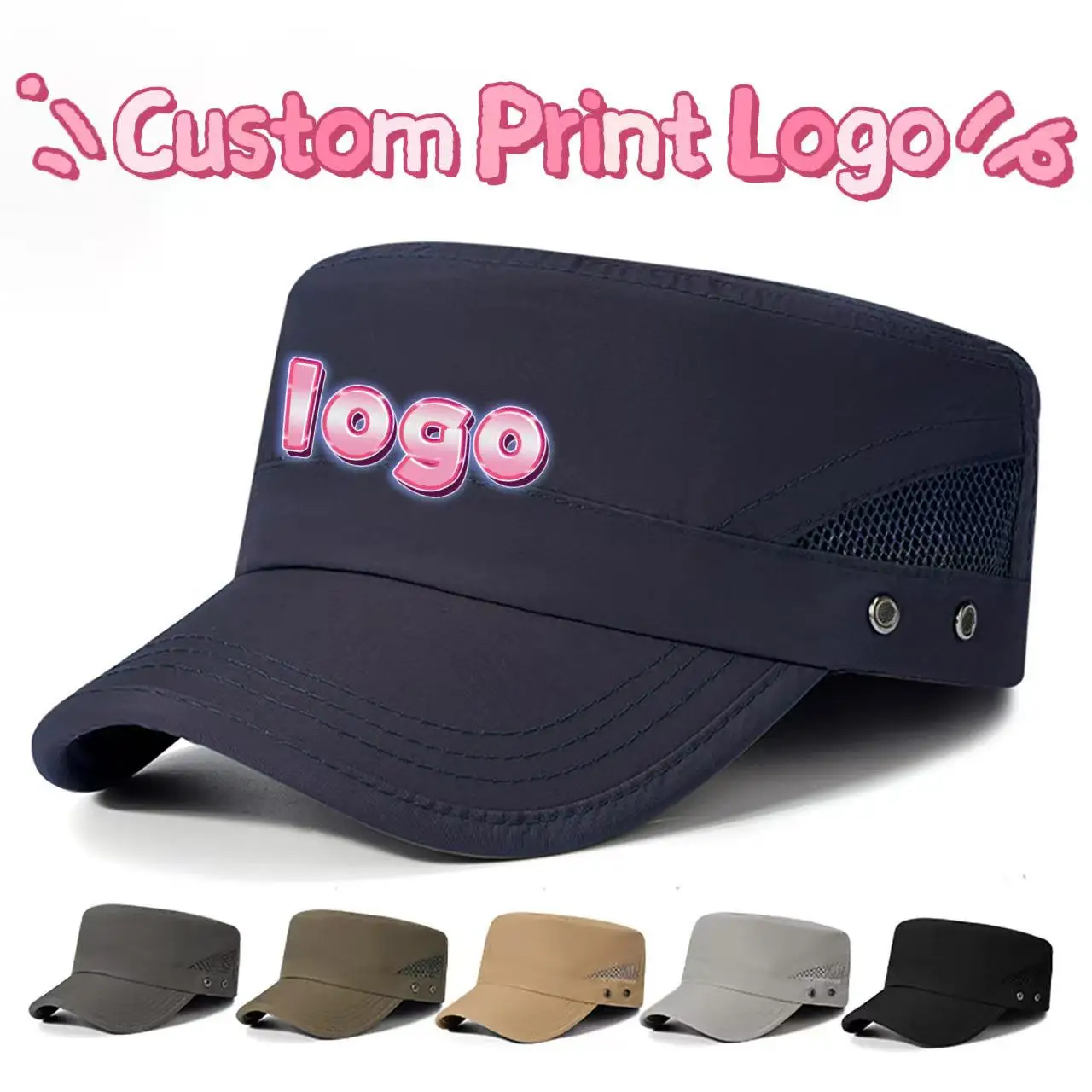 Customized Printed Logo Corduroy Washed Five Piece Baseball Caps Men's And Women's Solid Color Soft Top Casual Duck Tongue Hats
