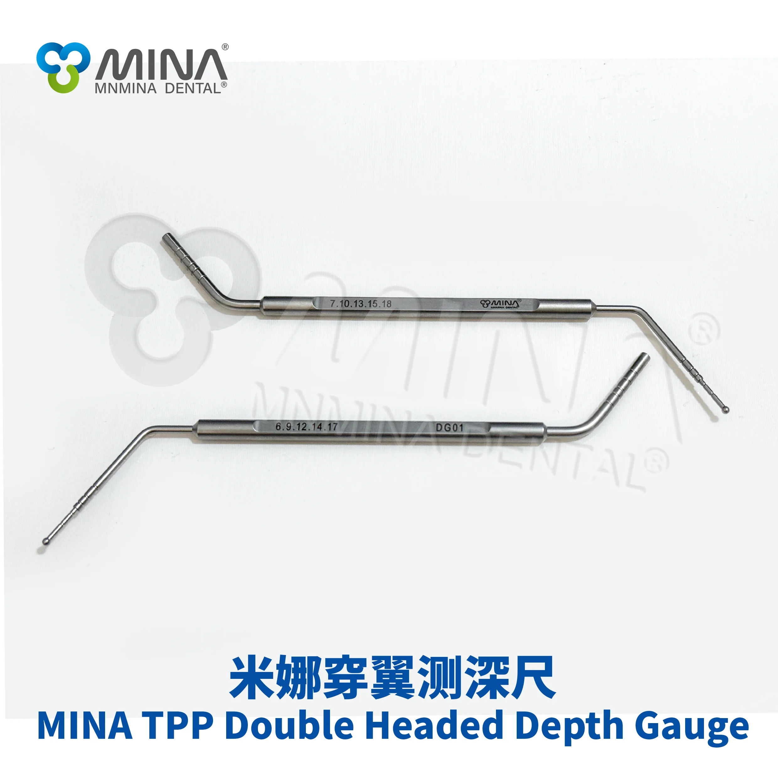 MINA Manual Dental Examination Double Headed Depth Gauge