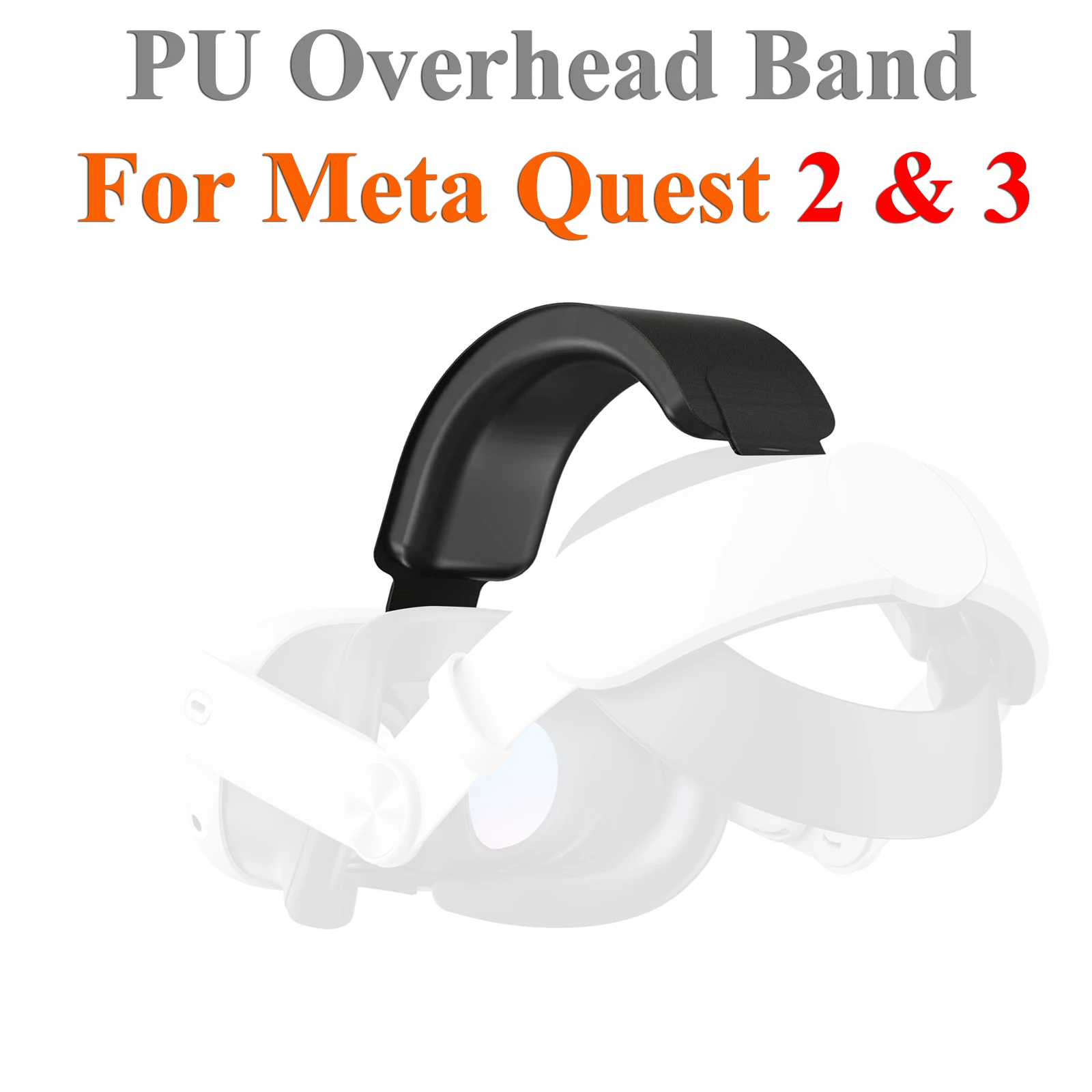 

PU Headset Band For Meta Quest 3 & Quest 2 Overhead Decompression Connecting Strap Comfortable Head Belt Pad Accessories