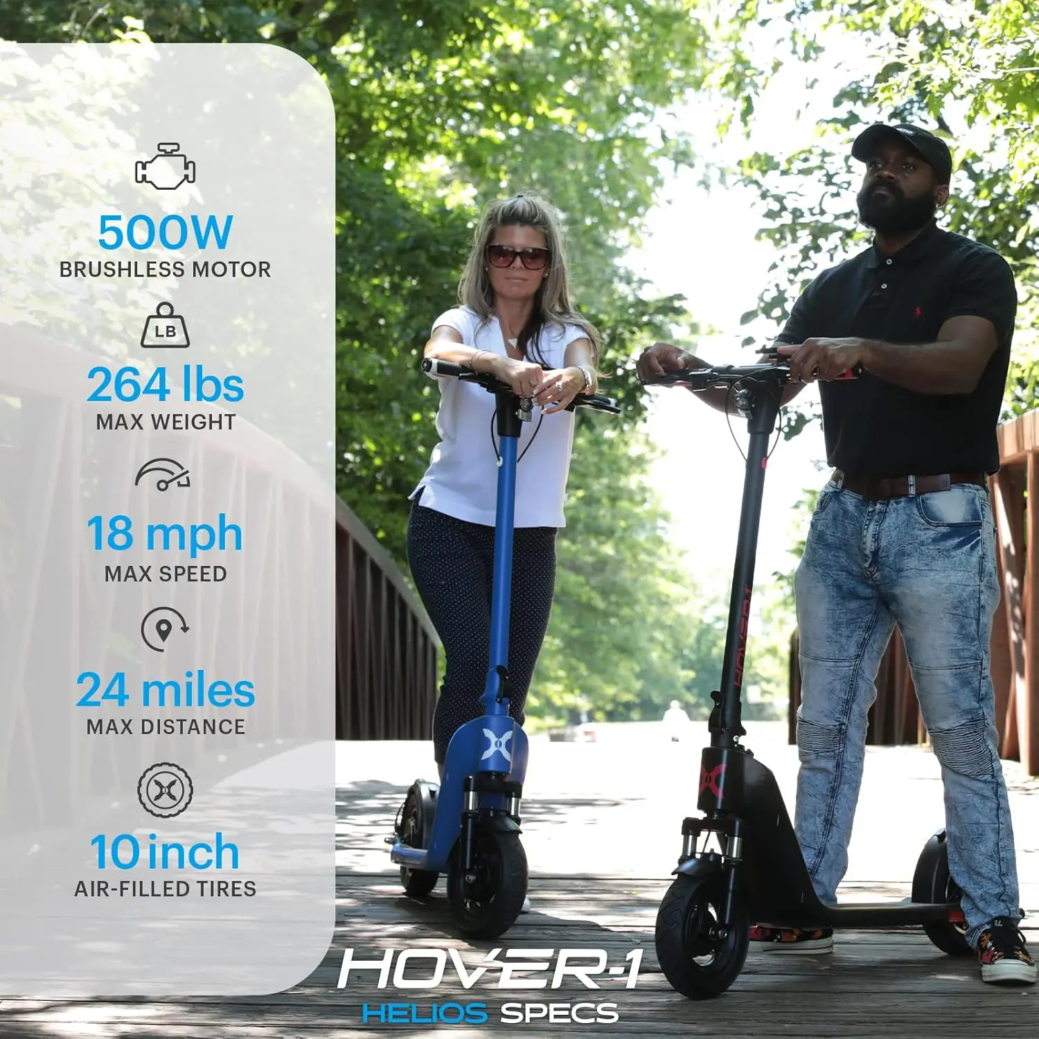 Hover-1 Helios Electric Folding Scooter - Blue