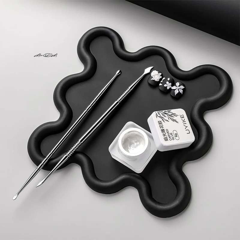 برأسين الفولاذ المقاوم للصدأ فرشاة الأظافر تمديد هلام إزالة ملعقة وإزالة الغراء عصا الكل في واحد طلاء الأظافر DippingTool #6