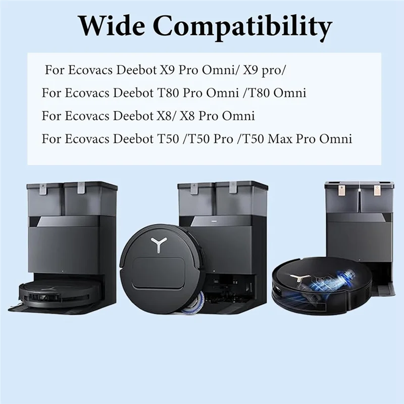 12 قطعة كيس لجميع الغبار ل Ecovacs Deebot X9 Pro Omni/X9 Pro/T80 Pro Omni/X8 Pro Omni/T50 Pro/T50 Max Pro Omni أجزاء المكنسة الكهربائية