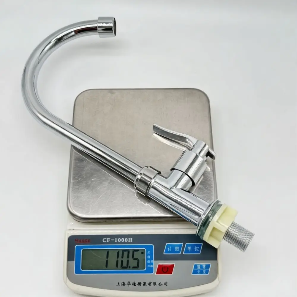 Single Cold Kitchen Faucet Deck Mounted Sink Tap Stainless Steel Spout Modern Design For Bar Vegetable Washing Home