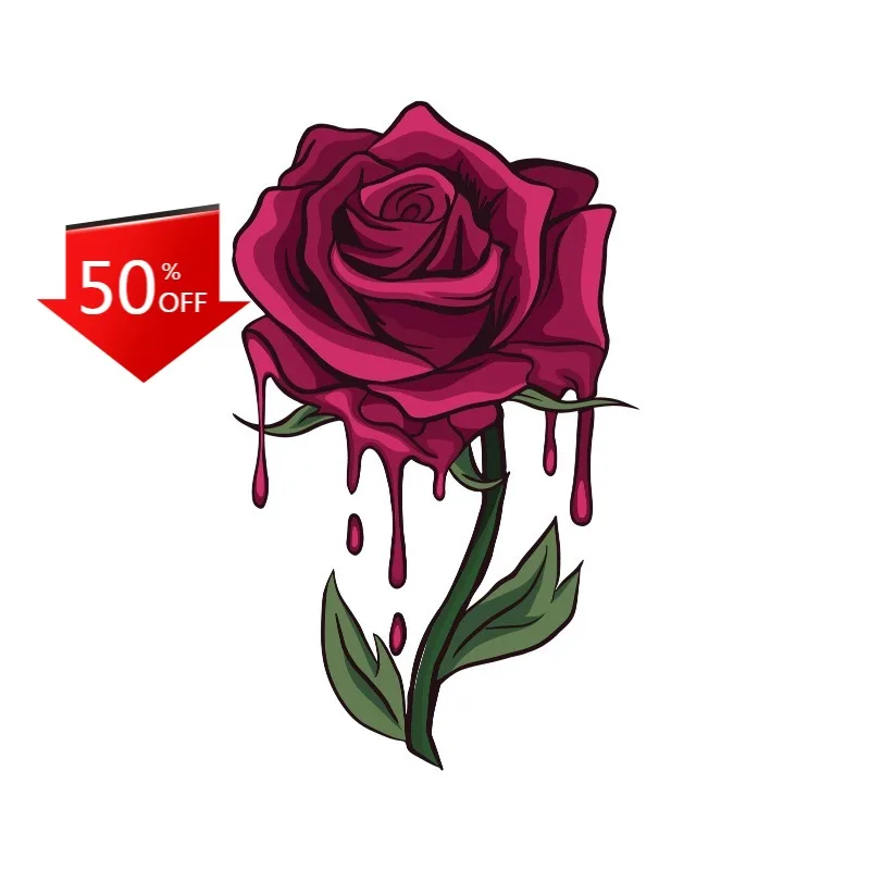 

Rose Sticker Dripping Paint Purple Graffiti Urban Street Art Flower Scratch-proof Exterior Scratch Cover