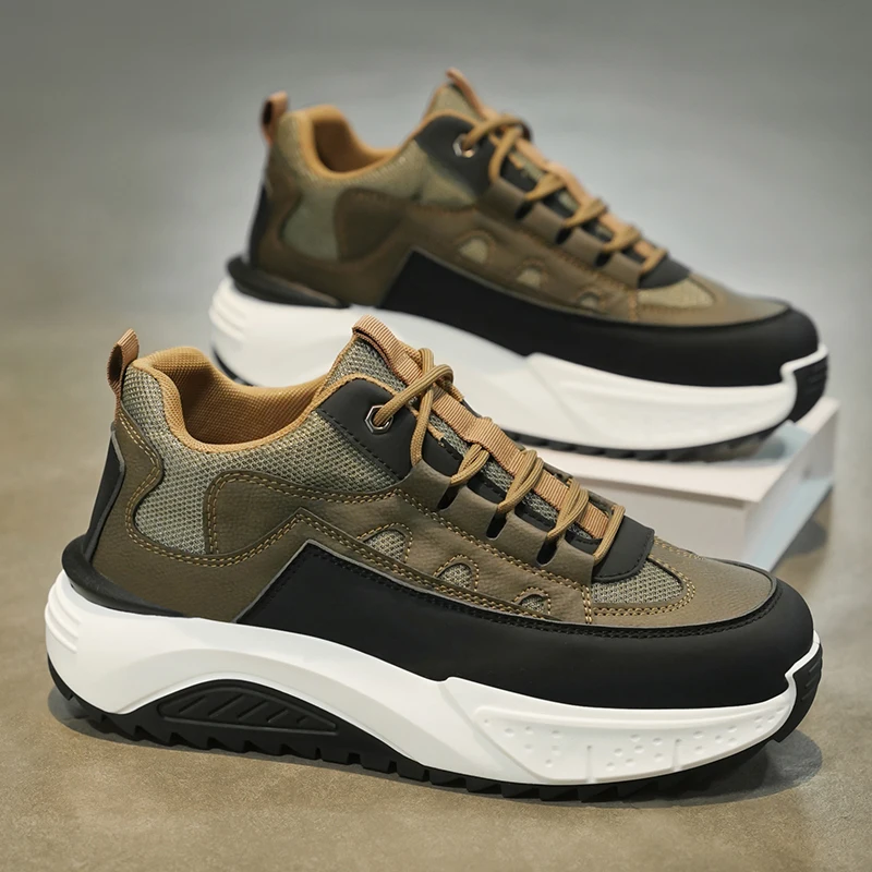 

2025Four Seasons New Breathable Comfortable Lightweight High-Quality Elastic Dad Shoes Casual Shoes Soft Sole Hiking Shoes39-44