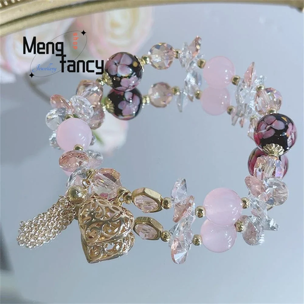 

New Crystal Female Charm Fashion Hollow Love Bracelet Exquisite Elegant High-grade Fashion Jewelry Sexy Young Girls Holiday Gift