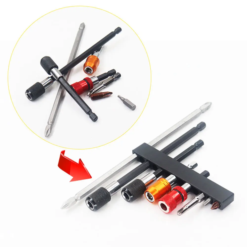 Plastic Screwdriver Bit Storage Holder 6.35mm Hex Shank Organizer Rack Drill Socket Adapter Base Professional Tool