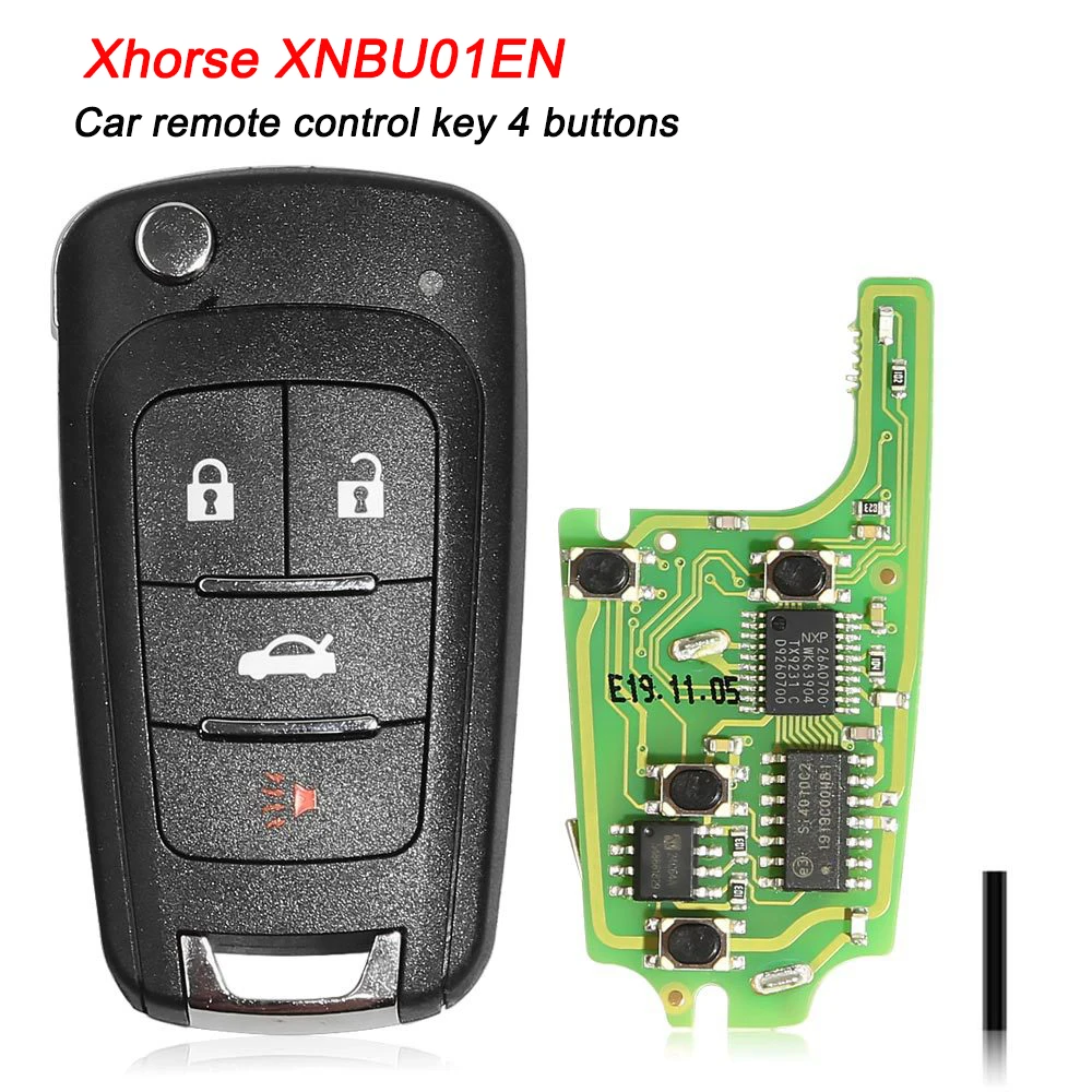 

Car Remote Key Xhorse XNBU01EN 4 Buttons Flip Key Type VVDI Key Sub-machine WIRELESS PN Universal Remote Key