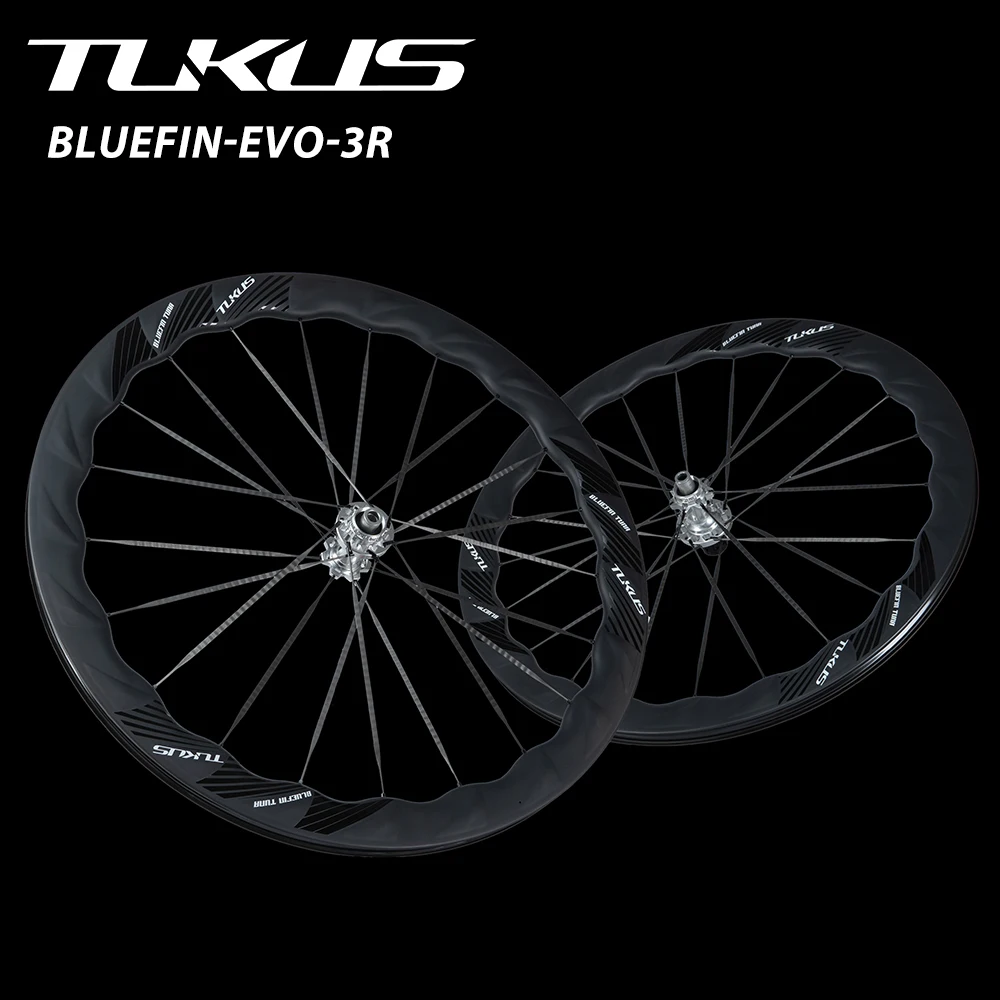 TUKUS BLUEFIN EVO Wheels 700C Bicycle Upgrade wheelset Road Bike Rims Aero High Rigidity Disc Brake Ciclismo Rings 3D FIN Design
