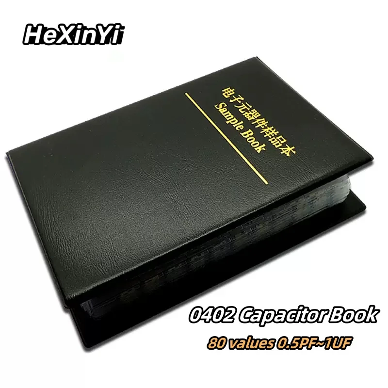 0402 capacitor book with 80 types and 50 SMD capacitors, experimental book, sample book