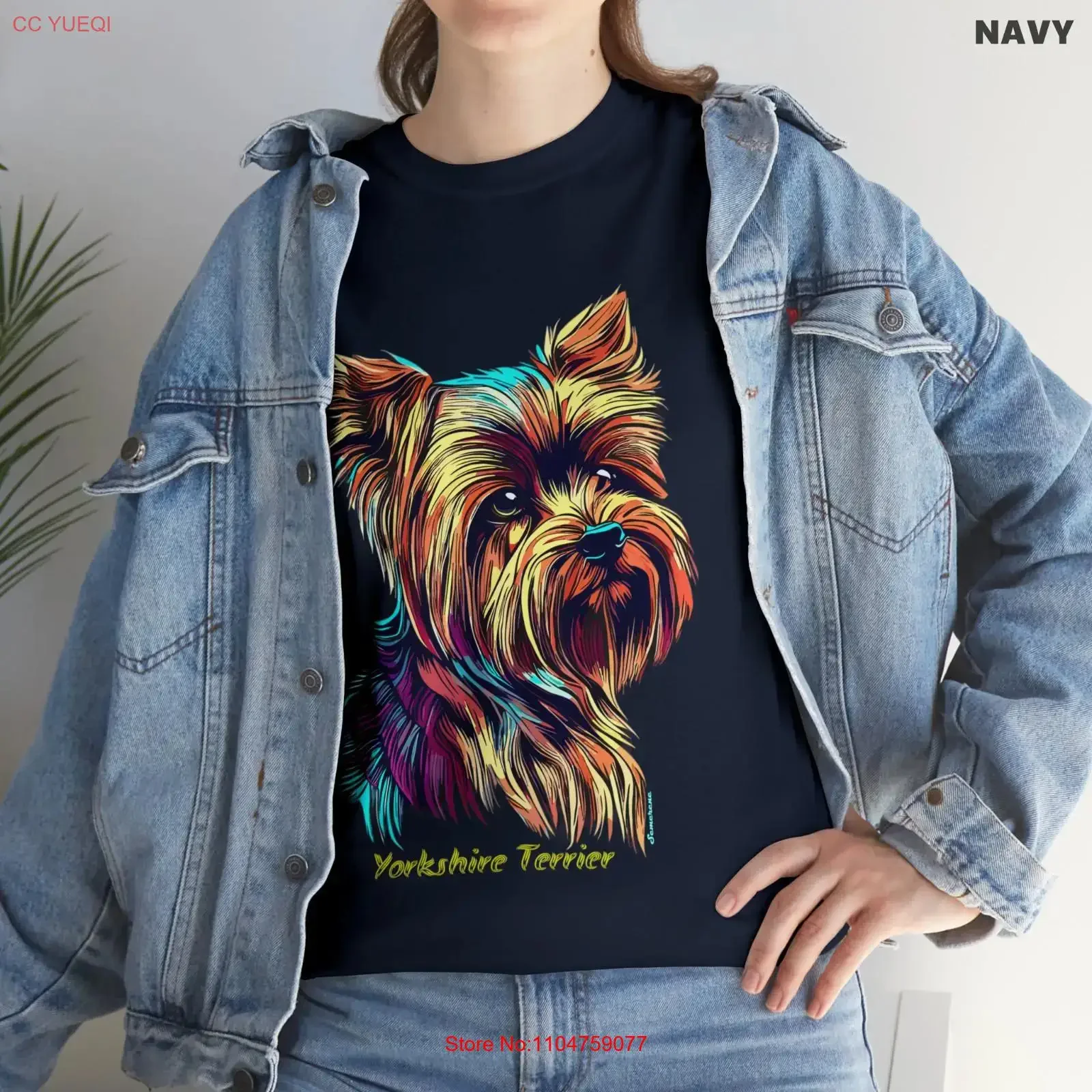 Heavy Cotton T Shirt Yorkshire Terrier Yorkie Dog Puppy Pet vintage Washed Stylish Casual designer clothes Slightly fashion