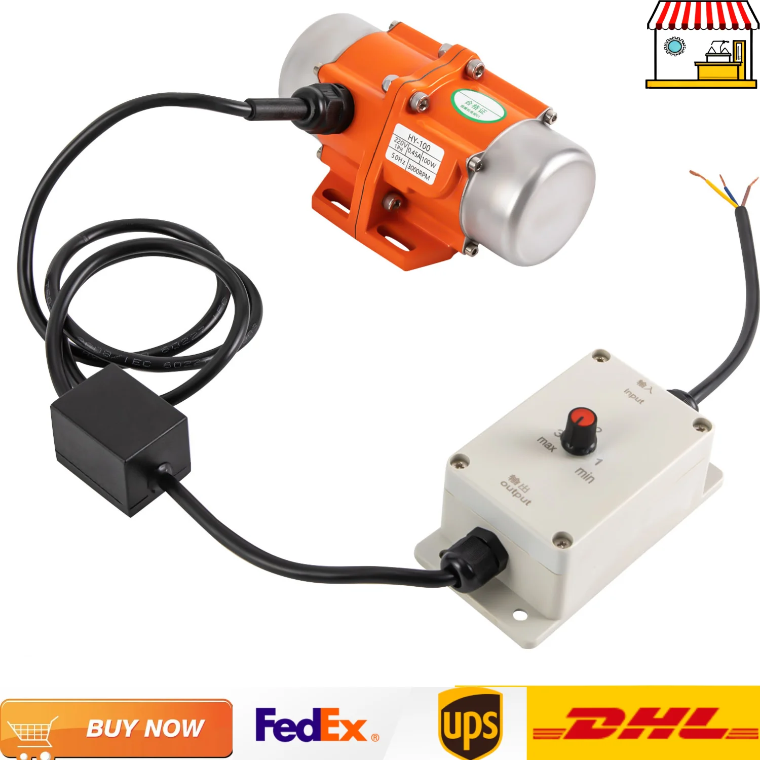 Motore vibrante per calcestruzzo monofase 30W /100W 3000rpm Motore vibrante elettrico AC asincrono con regolatore di velocità