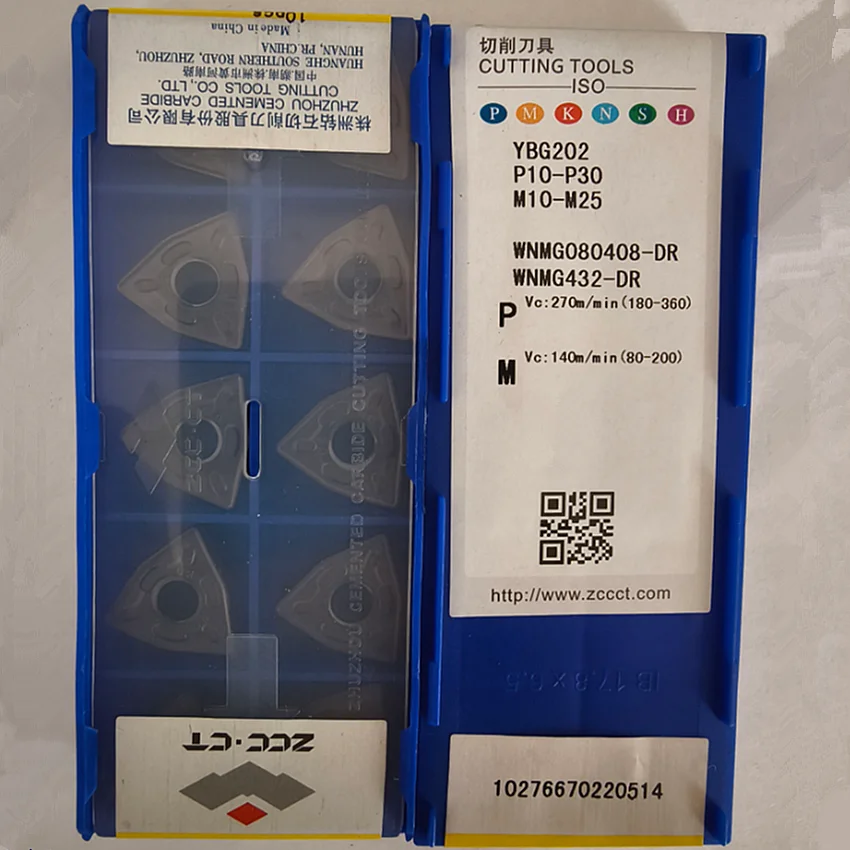 

WNMG080408-DR YBG202/WNMG080408-DR YBC352/WNMG080408-DR YBC351 ZCC.CT CNC blade carbide inserts turning tools inserts 10pcs/box