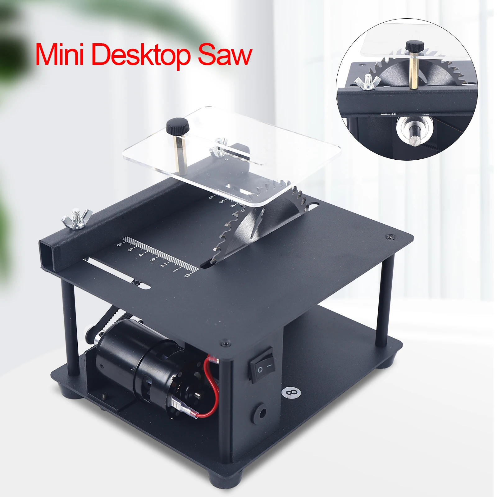 110V Mini Electric Woodworking Cutting Sliding Table Bench Acrylic Cutter Miniature Precision Desktop Saw