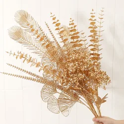Christmas Decoration Gold Artificial Plant Bouquet Fake Red Fruit for Home Decor Xmas Tree Ornaments New Year 2025 Party Supplie