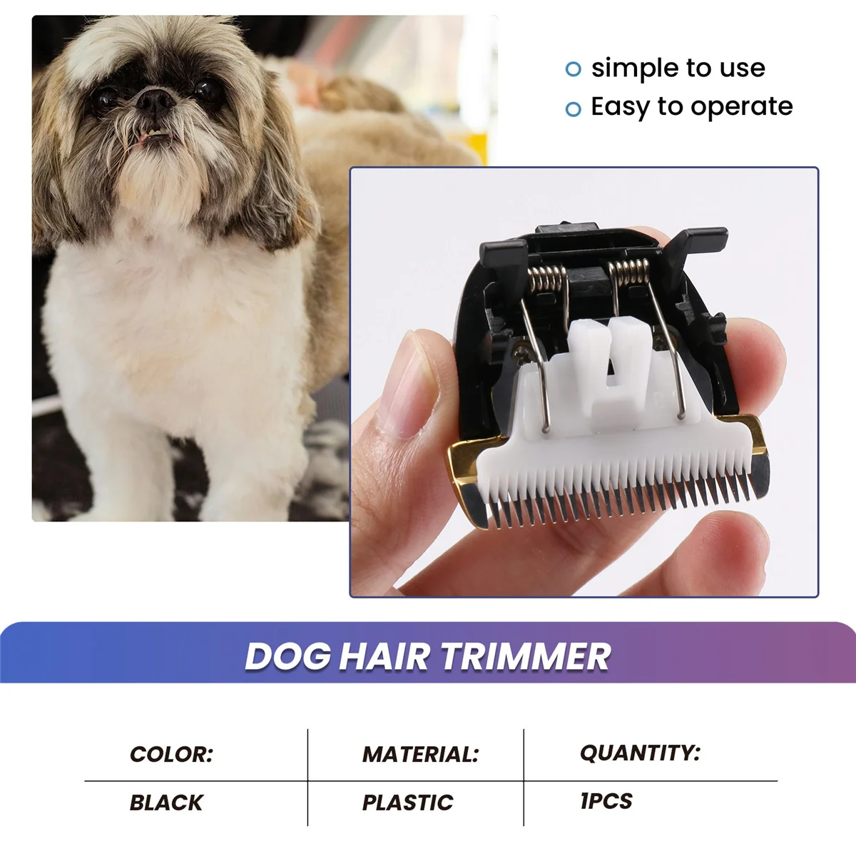 Ciseaux professionnels pour animaux de compagnie Tondeuse à cheveux électrique Tondeuse Chiens Machine de découpe Céramique Titane Couteau pour RFCD-9100 9600