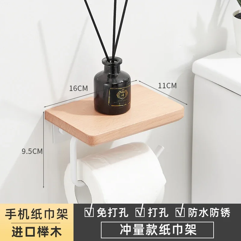 Soporte de pañuelos de madera maciza de Metal, servilleteros de pared, toalla de papel, rollo de papel higiénico, estante de almacenamiento colgante