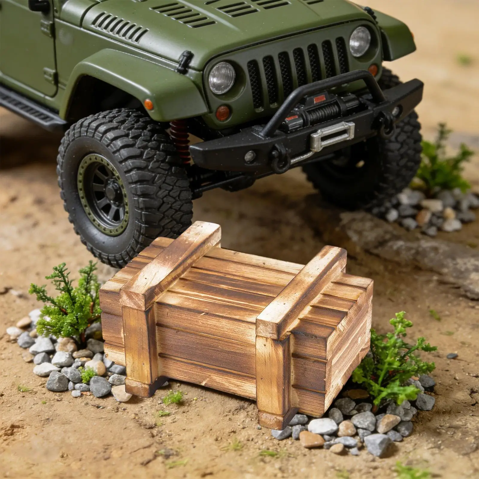 Caja Decorativa de Madera para Coche RC Crawler 1/10, Caja de Madera Pequeña para Reparación
