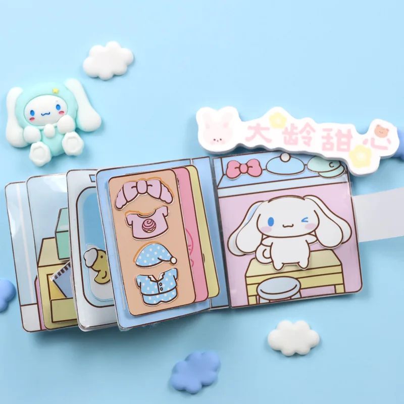 Sanrio Pachacco Cinnamoroll domowej roboty Diy cicha książka zabawka do wyrabiania materiału podręcznik antystresowy zabawka dla dzieci prezent