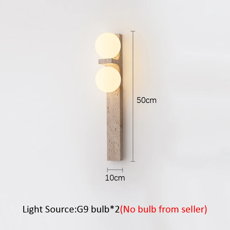 وابي سابي نمط الدرج الأصفر الترافرتين الجدار ضوء غرفة نوم ممر الممر الزجاج الجدار مصباح #2