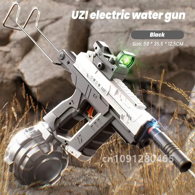 New Space Hand Integrated Three Function Scorpion UZI Light Electric Water Gun Summer Boys Water Playing OutDoor Gift Toy