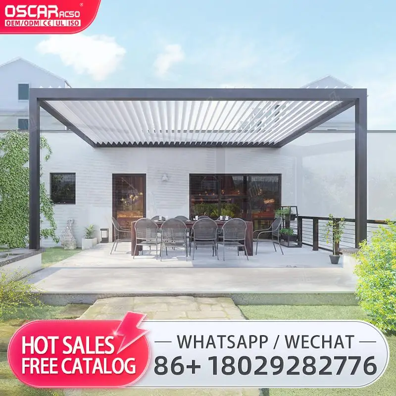 

Wholesale Manual Electric Louvered Roof Outdoor Aluminum Pergola for Garden Patio Backyard pergola