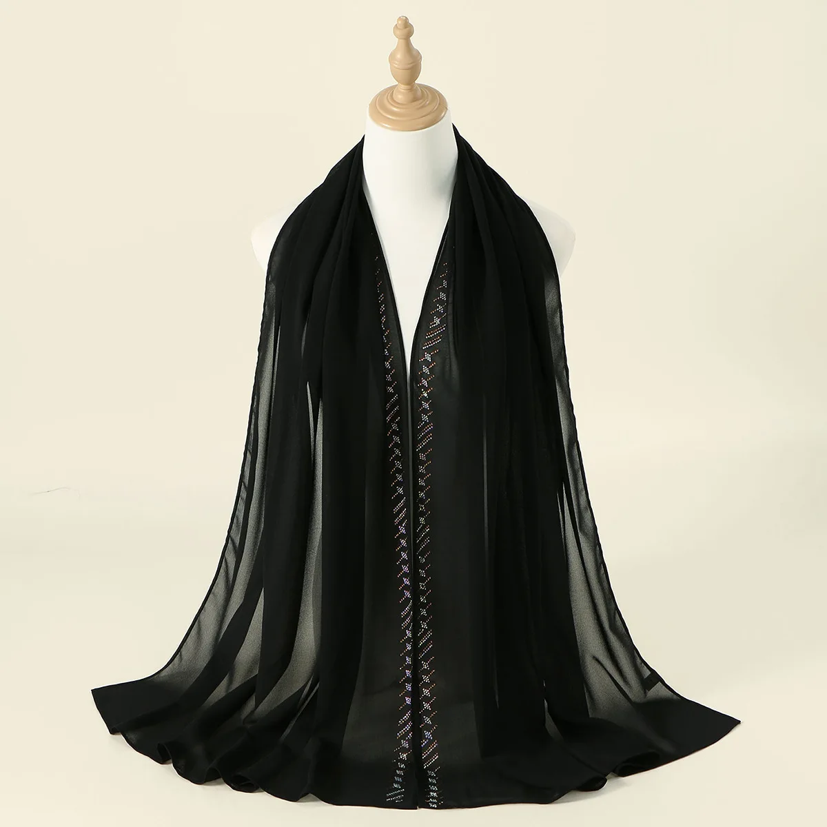 

Шифоновая шаль со стразами, длинный шарф, высокое качество, мерцающая повязка на голову, платок, мусульманский хиджаб, платок, банданы, шали Bufanda