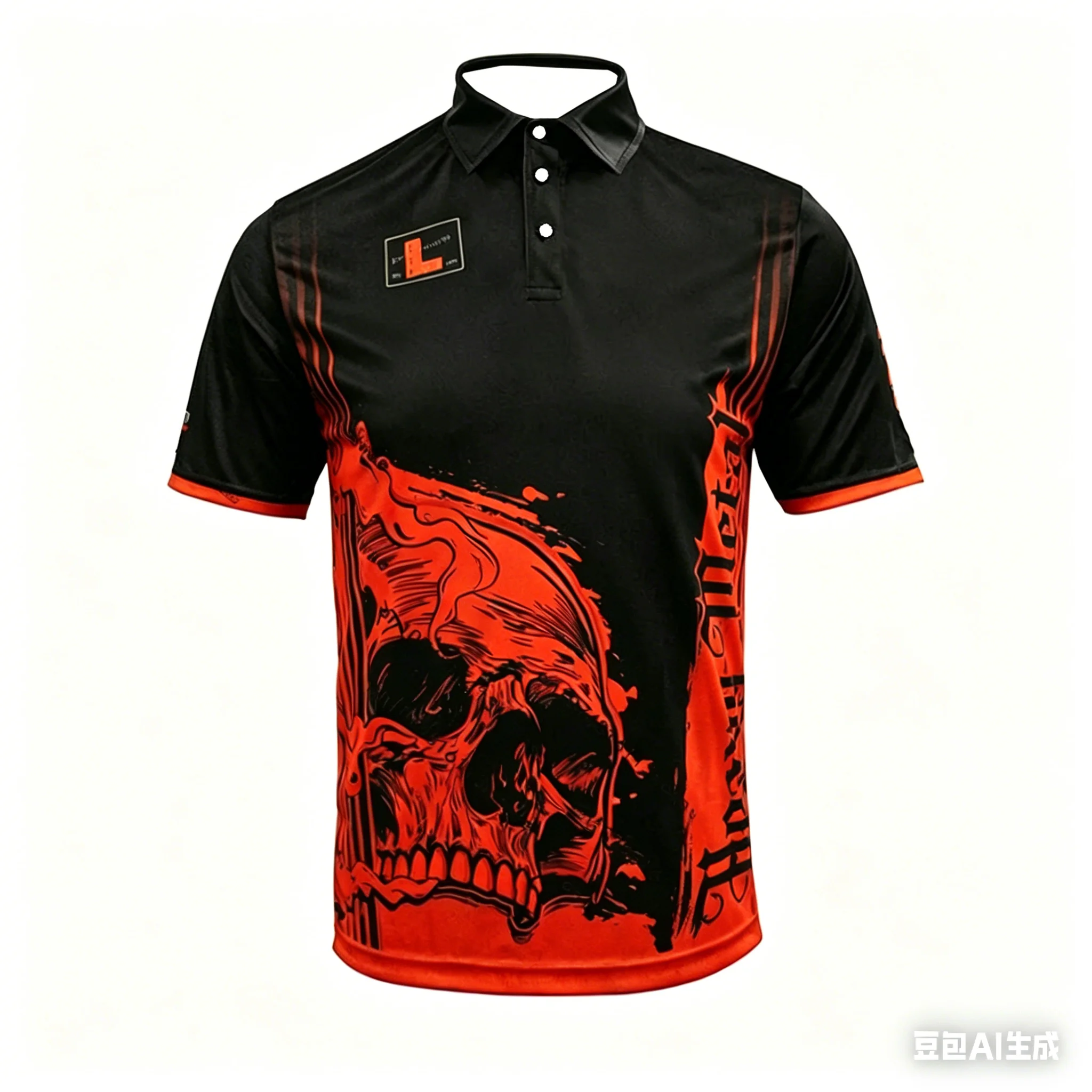 Mens Breathable Short Sleeve Darts Polo Shirt Button Neck Sports Jersey Casual Athletic Top for Darts Competition Training