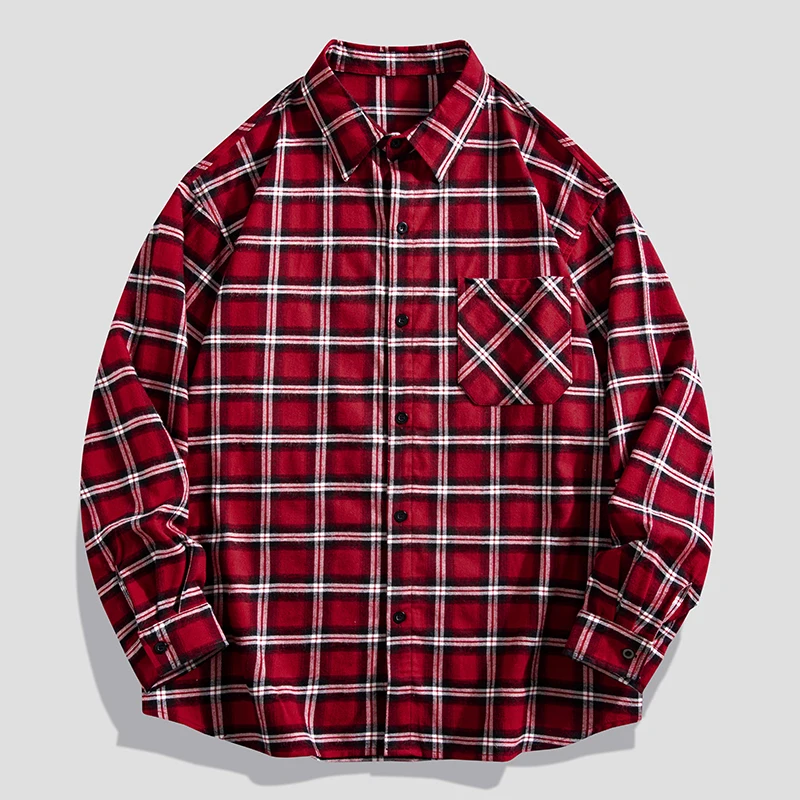 

Бренд на весну и осень 2023, новая фланелевая рубашка с длинными рукавами в корейском стиле, рубашка оверсайз 3XL для мужской клетчатой одежды в стиле Харадзюку