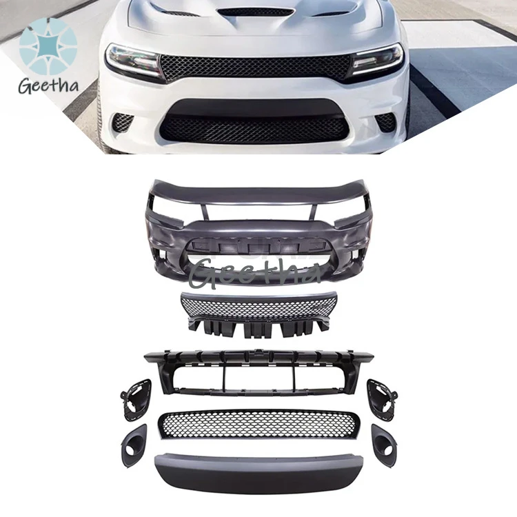 For Plastic ABS Front Bumper Rear Diffuser Side Skirt Spoiler for Dodge Charger Srt Wide Body Kit Accessories 2015-2022